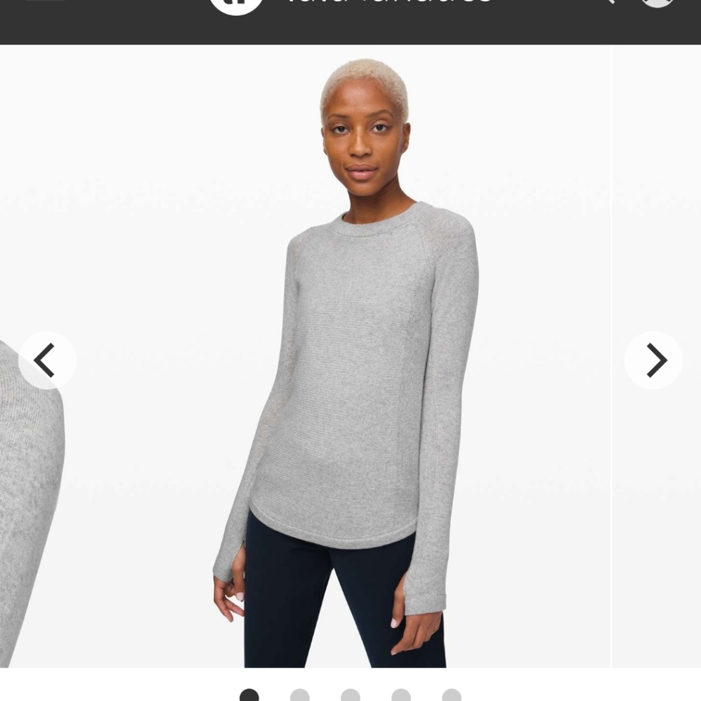 Lululemon Sit In Lotus Sweater Cashmere - NWT - Sz 12 -Heathered Core Light Grey